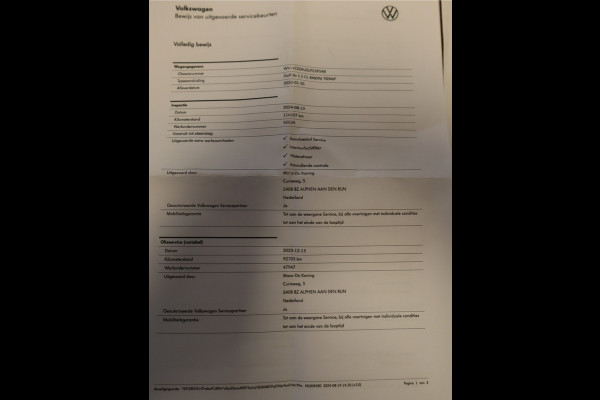 Volkswagen GOLF Variant 1.5 TSI Comfortline Business / Panoramadak