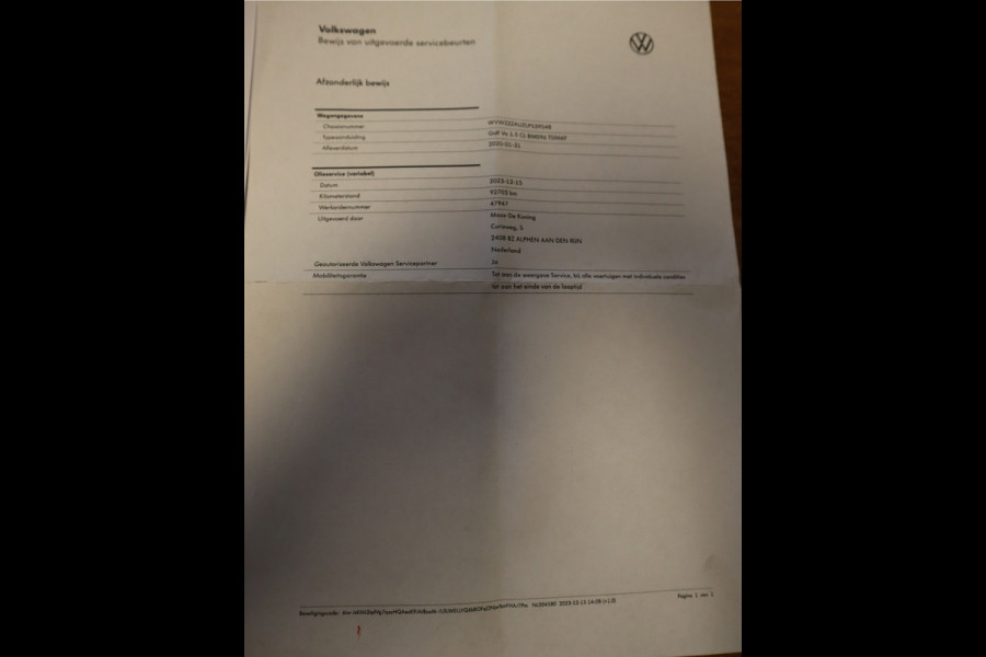 Volkswagen GOLF Variant 1.5 TSI Comfortline Business / Panoramadak