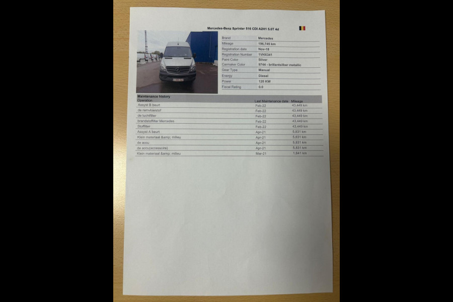 Mercedes-Benz Sprinter 516 2.2 CDI L2H2 EURO VI-D WERKPLAATS
