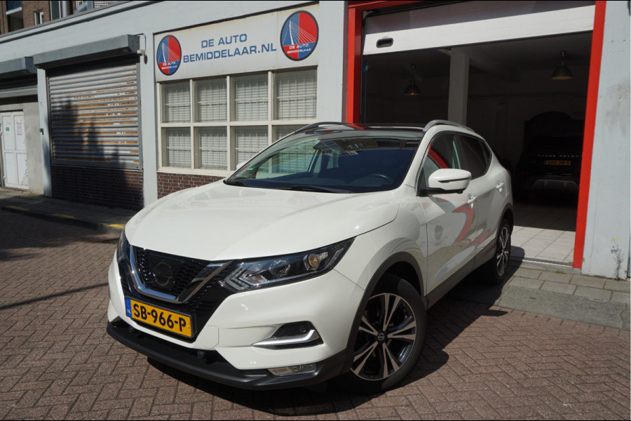 Nissan QASHQAI 1.2 N-Connecta NL AUTO | NAP | Panoramadak | 360 camera | Lane Departure | Premium Pearl White Parelmoer | Navi | Blue Tooth + DAB | Keyless