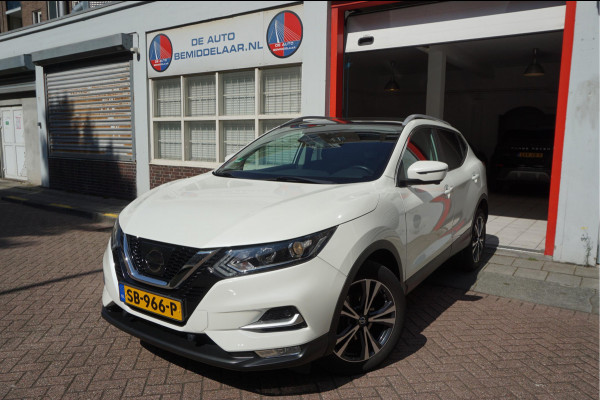 Nissan QASHQAI 1.2 N-Connecta NL AUTO | NAP | Panoramadak | 360 camera | Lane Departure | Premium Pearl White Parelmoer | Navi | Blue Tooth + DAB | Keyless