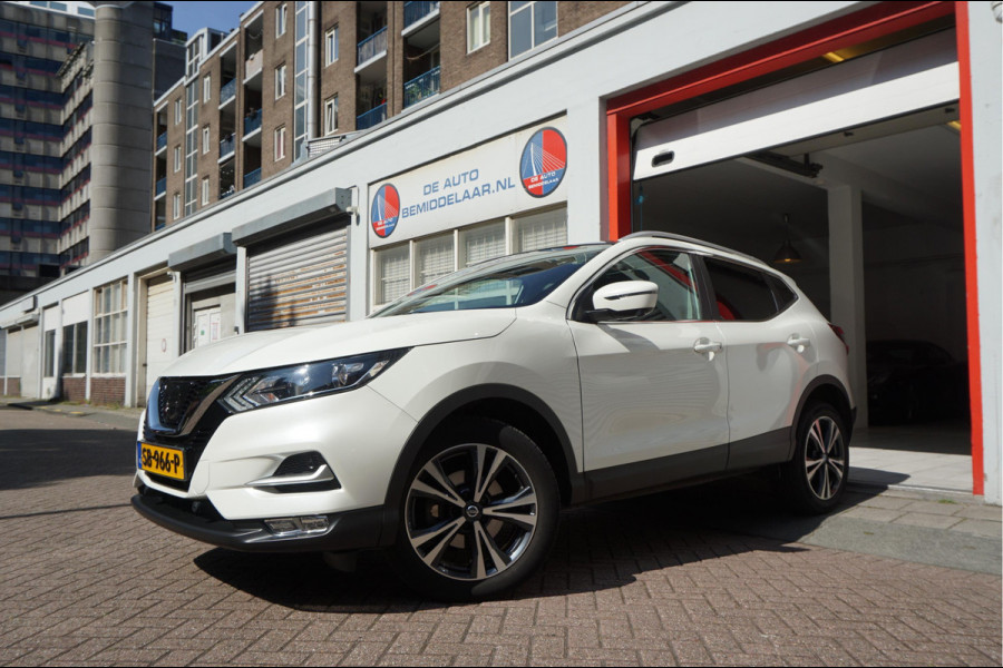 Nissan QASHQAI 1.2 N-Connecta NL AUTO | NAP | Panoramadak | 360 camera | Lane Departure | Premium Pearl White Parelmoer | Navi | Blue Tooth + DAB | Keyless