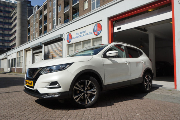 Nissan QASHQAI 1.2 N-Connecta NL AUTO | NAP | Panoramadak | 360 camera | Lane Departure | Premium Pearl White Parelmoer | Navi | Blue Tooth + DAB | Keyless