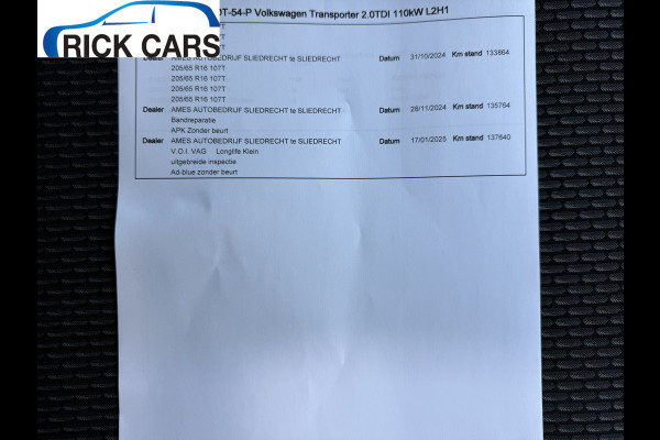 Volkswagen Transporter 2.0 TDI 150PK EURO6L2H1 32 Cruise control/navigatie systeem/trekhaak