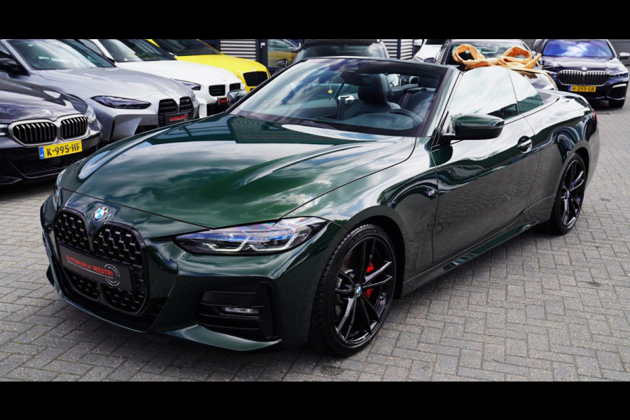 BMW 4 Serie Cabrio 430i High Executive |Sanremo green | LaserLED | Stoelkoeling | Camera | NIEUWstaat | Nekverwarming | Luxe Leder