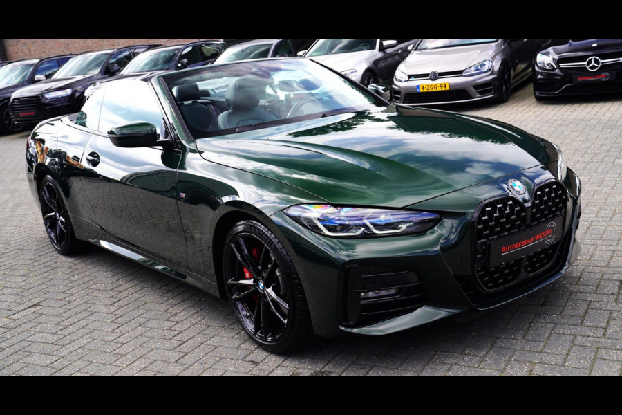 BMW 4 Serie Cabrio 430i High Executive |Sanremo green | LaserLED | Stoelkoeling | Camera | NIEUWstaat | Nekverwarming | Luxe Leder