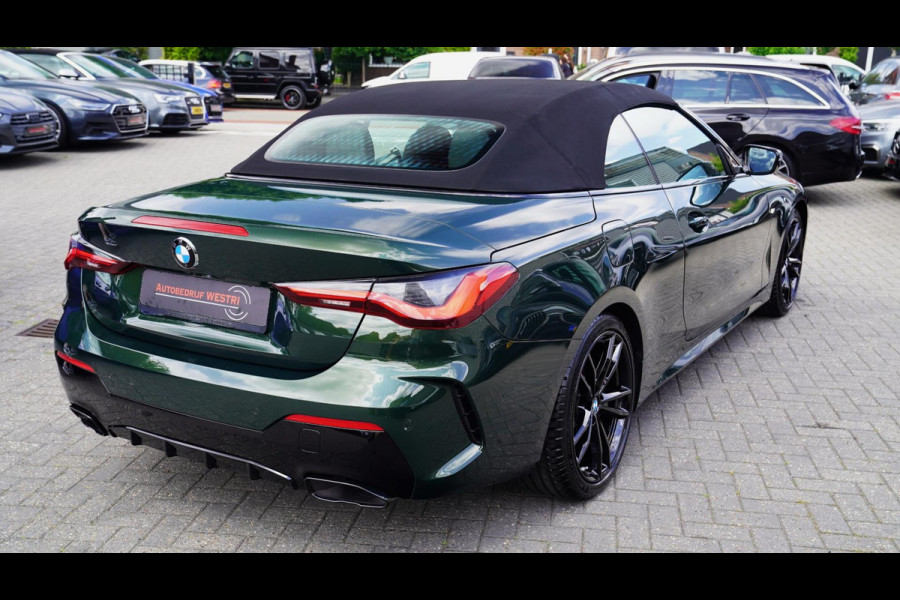 BMW 4 Serie Cabrio 430i High Executive |Sanremo green | LaserLED | Stoelkoeling | Camera | NIEUWstaat | Nekverwarming | Luxe Leder