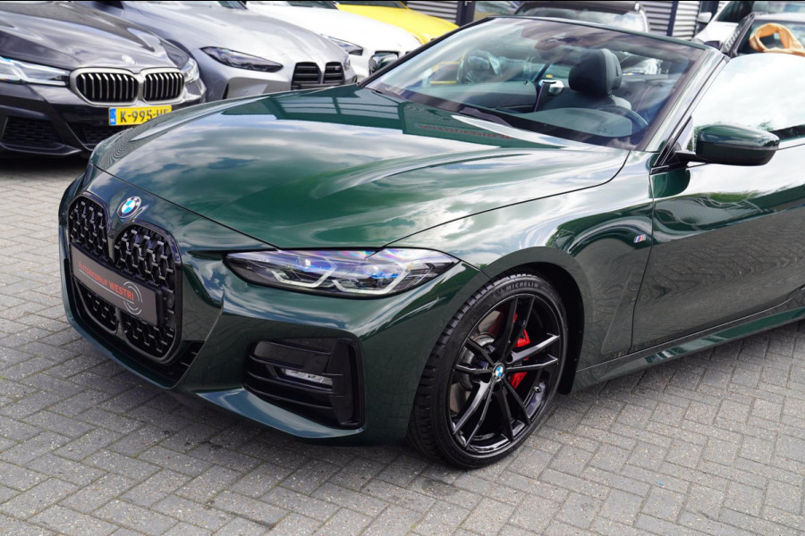 BMW 4 Serie Cabrio 430i High Executive |Sanremo green | LaserLED | Stoelkoeling | Camera | NIEUWstaat | Nekverwarming | Luxe Leder
