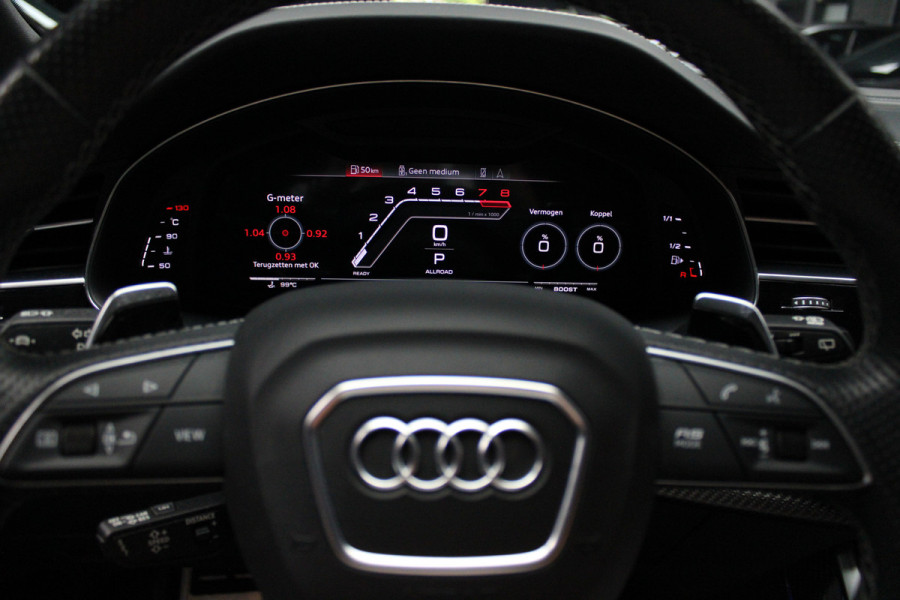 Audi RS Q8 4.0 TFSI B&O HUD Carbon ACC Panodak Leder Keyless Climate (4-zone) Elektr. bedienbaar achterklep Keyless Stoelventilatie Stoelverwarming Sportstoelen Plus Matrix LED LM velgen 23 inch BTW auto