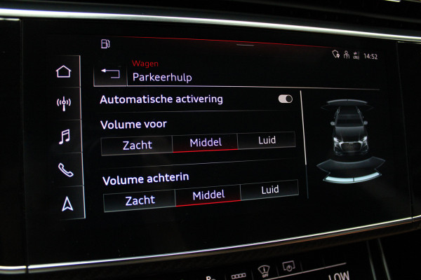 Audi RS Q8 4.0 TFSI B&O HUD Carbon ACC Panodak Leder Keyless Climate (4-zone) Elektr. bedienbaar achterklep Keyless Stoelventilatie Stoelverwarming Sportstoelen Plus Matrix LED LM velgen 23 inch BTW auto