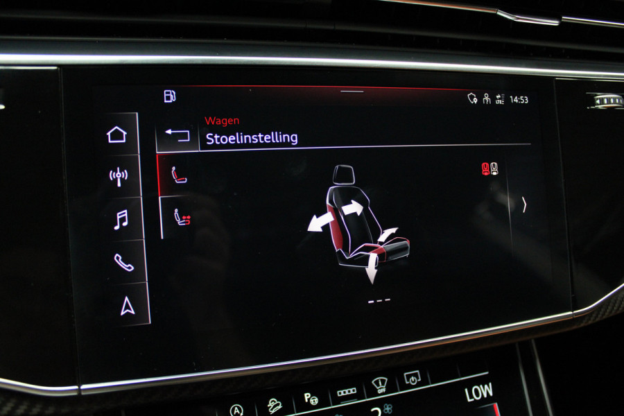 Audi RS Q8 4.0 TFSI B&O HUD Carbon ACC Panodak Leder Keyless Climate (4-zone) Elektr. bedienbaar achterklep Keyless Stoelventilatie Stoelverwarming Sportstoelen Plus Matrix LED LM velgen 23 inch BTW auto