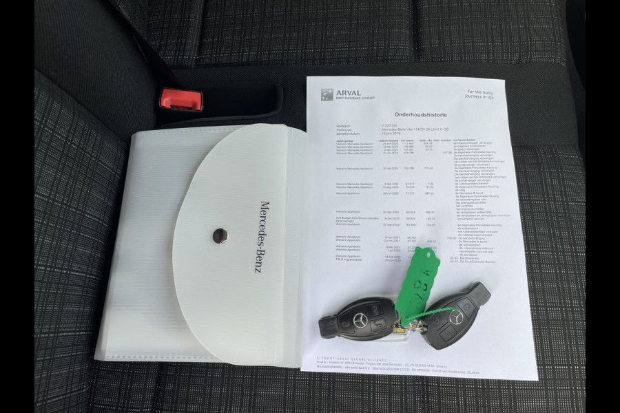 Mercedes-Benz Vito 114 CDI E6 Automaat Lang 3 zits BPM Vrij! Lease €352 p/m, Airco, Navi+Camera, Trekhaak, PDC, Imperiaal, Bedrijfsinrichting, Onderhoudshistorie aanwezig