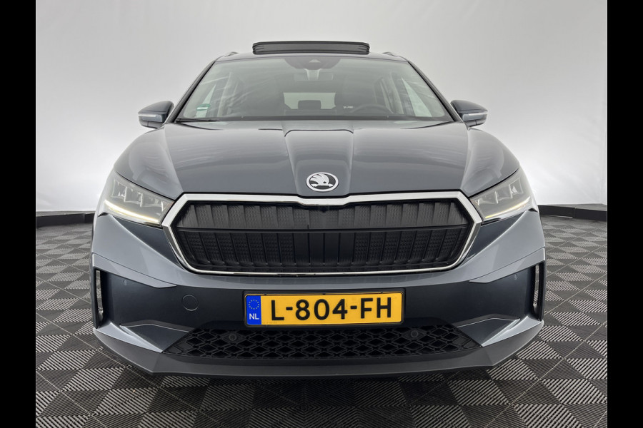 Škoda ENYAQ iV 80 Luxus [ 3-Fase ] (INCL-BTW) *PANO | LUXURY-LEATHER | HEAD-UP | ADAPTIVE-CRUISE | MEMORY-PACK | FULL-LED | DIGI-COCKPIT | BLIND-SPOT | NAVI-FULLMAP | KEYLESS | CAMERA | HEATED-SPORTSEATS | KEYLESS | 19"ALU*