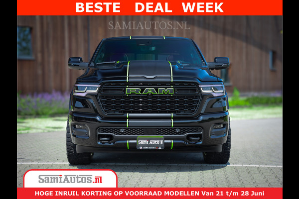 Dodge Ram 1500 Limited Night H.O 540HP 706Nm | Massage + Full Option | De Meest Luxe en Volle Pick-Up in zijn Klasse | Comfortabele Dubbele Cabine met Royale 5 Zitplaatsen | BPM vrij | Nu Leverbaar uit Voorraad | Voorraad Nr 2384 - 5408