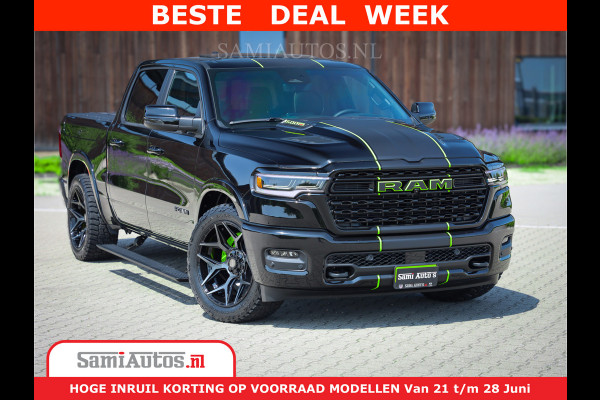 Dodge Ram 1500 Limited Night H.O 540HP 706Nm | Massage + Full Option | De Meest Luxe en Volle Pick-Up in zijn Klasse | Comfortabele Dubbele Cabine met Royale 5 Zitplaatsen | BPM vrij | Nu Leverbaar uit Voorraad | Voorraad Nr 2384 - 5408