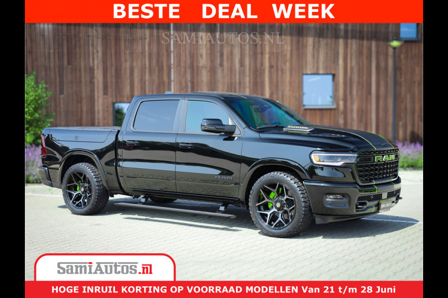 Dodge Ram 1500 Limited Night H.O 540HP 706Nm | Massage + Full Option | De Meest Luxe en Volle Pick-Up in zijn Klasse | Comfortabele Dubbele Cabine met Royale 5 Zitplaatsen | BPM vrij | Nu Leverbaar uit Voorraad | Voorraad Nr 2384 - 5408