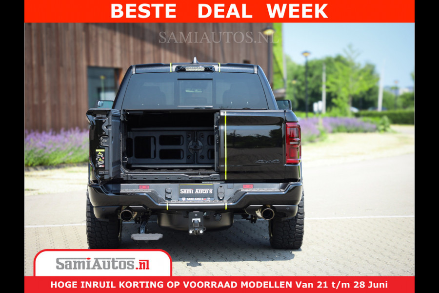 Dodge Ram 1500 Limited Night H.O 540HP 706Nm | Massage + Full Option | De Meest Luxe en Volle Pick-Up in zijn Klasse | Comfortabele Dubbele Cabine met Royale 5 Zitplaatsen | BPM vrij | Nu Leverbaar uit Voorraad | Voorraad Nr 2384 - 5408