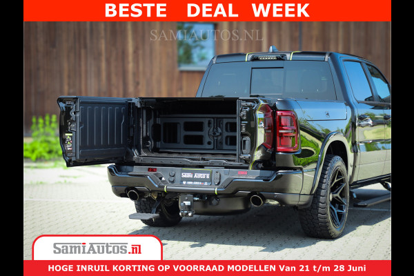 Dodge Ram 1500 Limited Night H.O 540HP 706Nm | Massage + Full Option | De Meest Luxe en Volle Pick-Up in zijn Klasse | Comfortabele Dubbele Cabine met Royale 5 Zitplaatsen | BPM vrij | Nu Leverbaar uit Voorraad | Voorraad Nr 2384 - 5408