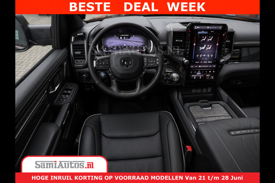 Dodge Ram 1500 Limited Night H.O 540HP 706Nm | Massage + Full Option | De Meest Luxe en Volle Pick-Up in zijn Klasse | Comfortabele Dubbele Cabine met Royale 5 Zitplaatsen | BPM vrij | Nu Leverbaar uit Voorraad | Voorraad Nr 2384 - 5408
