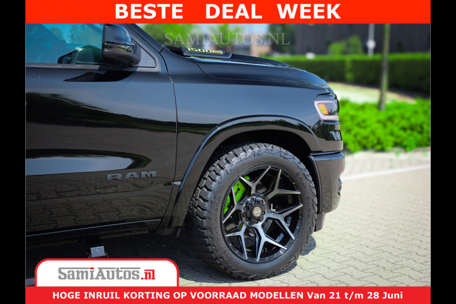 Dodge Ram 1500 Limited Night H.O 540HP 706Nm | Massage + Full Option | De Meest Luxe en Volle Pick-Up in zijn Klasse | Comfortabele Dubbele Cabine met Royale 5 Zitplaatsen | BPM vrij | Nu Leverbaar uit Voorraad | Voorraad Nr 2384 - 5408