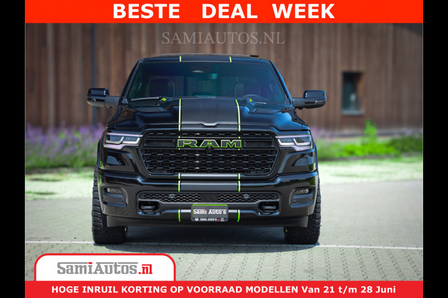 Dodge Ram 1500 Limited Night H.O 540HP 706Nm | Massage + Full Option | De Meest Luxe en Volle Pick-Up in zijn Klasse | Comfortabele Dubbele Cabine met Royale 5 Zitplaatsen | BPM vrij | Nu Leverbaar uit Voorraad | Voorraad Nr 2384 - 5408
