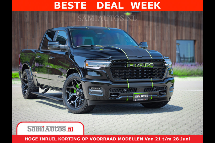 Dodge Ram 1500 Limited Night H.O 540HP 706Nm | Massage + Full Option | De Meest Luxe en Volle Pick-Up in zijn Klasse | Comfortabele Dubbele Cabine met Royale 5 Zitplaatsen | BPM vrij | Nu Leverbaar uit Voorraad | Voorraad Nr 2384 - 5408