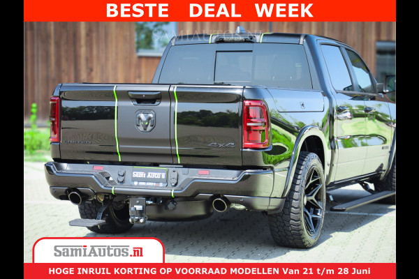 Dodge Ram 1500 Limited Night H.O 540HP 706Nm | Massage + Full Option | De Meest Luxe en Volle Pick-Up in zijn Klasse | Comfortabele Dubbele Cabine met Royale 5 Zitplaatsen | BPM vrij | Nu Leverbaar uit Voorraad | Voorraad Nr 2384 - 5408