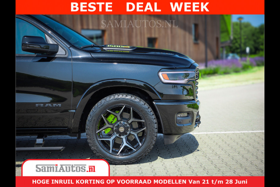Dodge Ram 1500 Limited Night H.O 540HP 706Nm | Massage + Full Option | De Meest Luxe en Volle Pick-Up in zijn Klasse | Comfortabele Dubbele Cabine met Royale 5 Zitplaatsen | BPM vrij | Nu Leverbaar uit Voorraad | Voorraad Nr 2384 - 5408