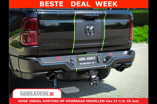 Dodge Ram 1500 Limited Night H.O 540HP 706Nm | Massage + Full Option | De Meest Luxe en Volle Pick-Up in zijn Klasse | Comfortabele Dubbele Cabine met Royale 5 Zitplaatsen | BPM vrij | Nu Leverbaar uit Voorraad | Voorraad Nr 2384 - 5408
