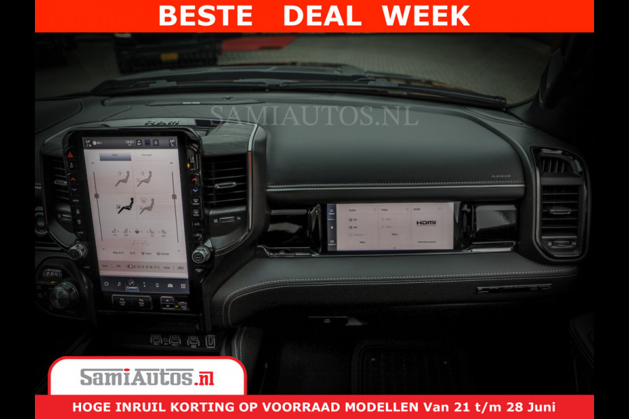 Dodge Ram 1500 Limited Night H.O 540HP 706Nm | Massage + Full Option | De Meest Luxe en Volle Pick-Up in zijn Klasse | Comfortabele Dubbele Cabine met Royale 5 Zitplaatsen | BPM vrij | Nu Leverbaar uit Voorraad | Voorraad Nr 2384 - 5408