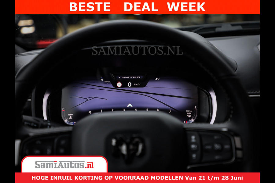 Dodge Ram 1500 Limited Night H.O 540HP 706Nm | Massage + Full Option | De Meest Luxe en Volle Pick-Up in zijn Klasse | Comfortabele Dubbele Cabine met Royale 5 Zitplaatsen | BPM vrij | Nu Leverbaar uit Voorraad | Voorraad Nr 2384 - 5408