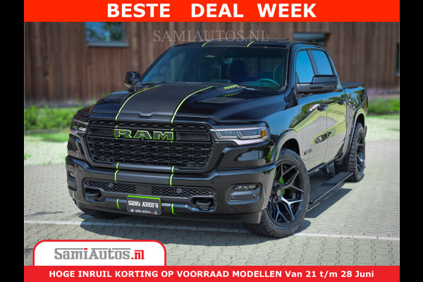 Dodge Ram 1500 Limited Night H.O 540HP 706Nm | Massage + Full Option | De Meest Luxe en Volle Pick-Up in zijn Klasse | Comfortabele Dubbele Cabine met Royale 5 Zitplaatsen | BPM vrij | Nu Leverbaar uit Voorraad | Voorraad Nr 2384 - 5408