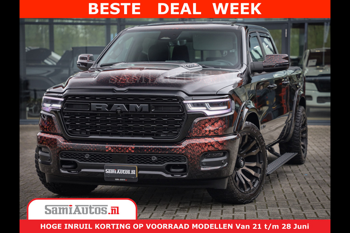 Dodge Ram COBRA EDITION | 1500 Limited Night High Output 540HP 706Nm | Massage + Full Option | De Meest Luxe en Volle Pick-Up in zijn Klas Comfortabele Dubbele Cabine met Royale 5 Zitplaatsen | BPM vrij | Nu Leverbaar uit Voorraad | Voorraad Nr 2368 - 5452 | Cobra package is meerprijs | Dodge Ram COBRA EDITION | 1500 Limited Night High Output 540HP 706Nm | Massage + Full Option | De Meest Luxe en Volle Pick-Up in zijn Klas Comfortabele Dubbele Cabine met Royale 5 Zitplaatsen | BPM vrij | Nu Leverbaar uit Voorraad | Voorraad Nr 2368 - 5452 | Cobra package is meerprijs |