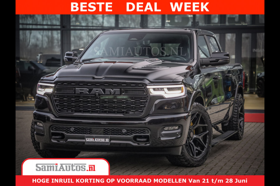 Dodge Ram 1500 Limited Night High Output 540HP 706Nm | Massage + Full Option | De Meest Luxe en Volle Pick-Up in zijn Klasse | Comfortabele Dubbele Cabine met Royale 5 Zitplaatsen | BPM vrij | Nu Leverbaar uit Voorraad | Voorraad Nr 2304 - 8540
