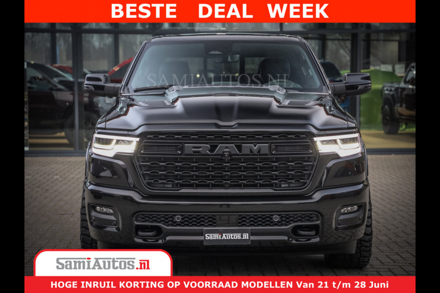 Dodge Ram 1500 Limited Night High Output 540HP 706Nm | Massage + Full Option | De Meest Luxe en Volle Pick-Up in zijn Klasse | Comfortabele Dubbele Cabine met Royale 5 Zitplaatsen | BPM vrij | Nu Leverbaar uit Voorraad | Voorraad Nr 2304 - 8540