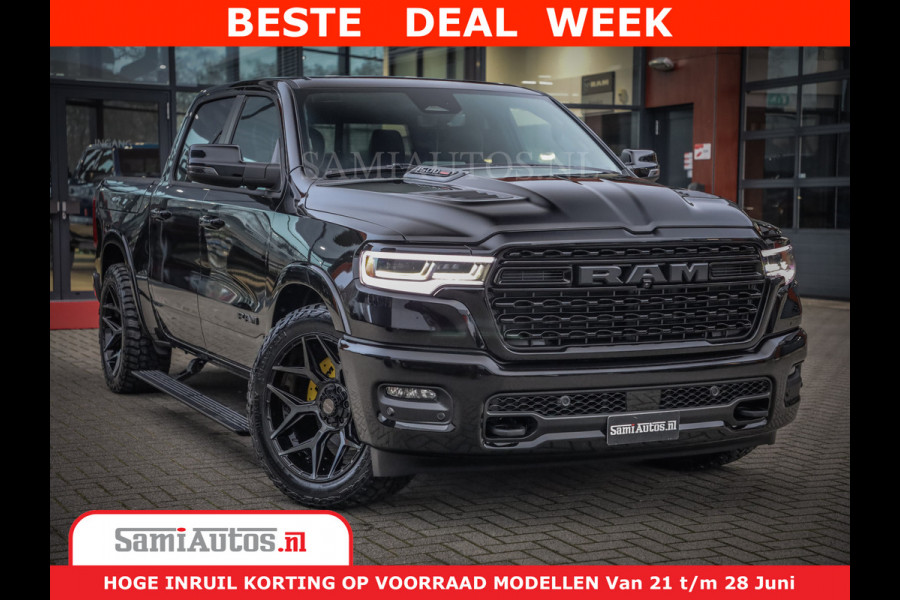 Dodge Ram 1500 Limited Night High Output 540HP 706Nm | Massage + Full Option | De Meest Luxe en Volle Pick-Up in zijn Klasse | Comfortabele Dubbele Cabine met Royale 5 Zitplaatsen | BPM vrij | Nu Leverbaar uit Voorraad | Voorraad Nr 2304 - 8540