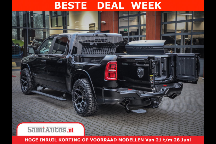 Dodge Ram 1500 Limited Night High Output 540HP 706Nm | Massage + Full Option | De Meest Luxe en Volle Pick-Up in zijn Klasse | Comfortabele Dubbele Cabine met Royale 5 Zitplaatsen | BPM vrij | Nu Leverbaar uit Voorraad | Voorraad Nr 2304 - 8540