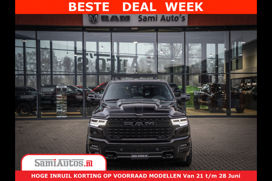 Dodge Ram 1500 Limited Night High Output 540HP 706Nm | Massage + Full Option | De Meest Luxe en Volle Pick-Up in zijn Klasse | Comfortabele Dubbele Cabine met Royale 5 Zitplaatsen | BPM vrij | Nu Leverbaar uit Voorraad | Voorraad Nr 2304 - 8540