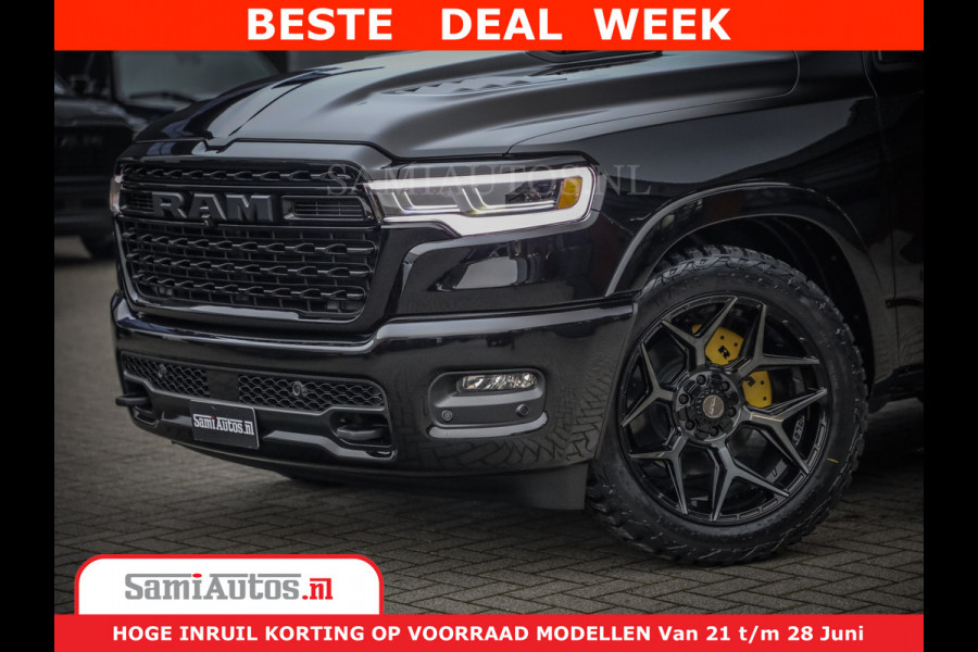 Dodge Ram 1500 Limited Night High Output 540HP 706Nm | Massage + Full Option | De Meest Luxe en Volle Pick-Up in zijn Klasse | Comfortabele Dubbele Cabine met Royale 5 Zitplaatsen | BPM vrij | Nu Leverbaar uit Voorraad | Voorraad Nr 2304 - 8540