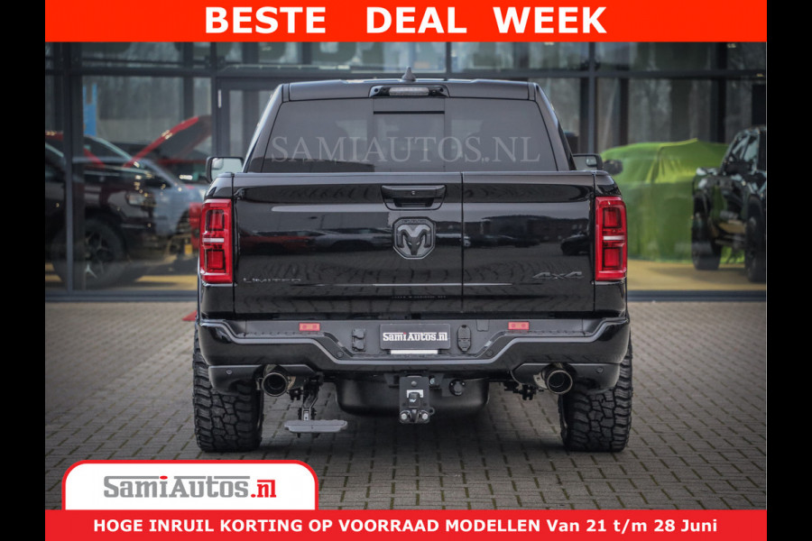 Dodge Ram 1500 Limited Night High Output 540HP 706Nm | Massage + Full Option | De Meest Luxe en Volle Pick-Up in zijn Klasse | Comfortabele Dubbele Cabine met Royale 5 Zitplaatsen | BPM vrij | Nu Leverbaar uit Voorraad | Voorraad Nr 2304 - 8540