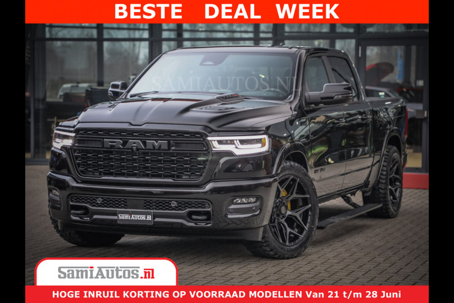 Dodge Ram 1500 Limited Night High Output 540HP 706Nm | Massage + Full Option | De Meest Luxe en Volle Pick-Up in zijn Klasse | Comfortabele Dubbele Cabine met Royale 5 Zitplaatsen | BPM vrij | Nu Leverbaar uit Voorraad | Voorraad Nr 2304 - 8540