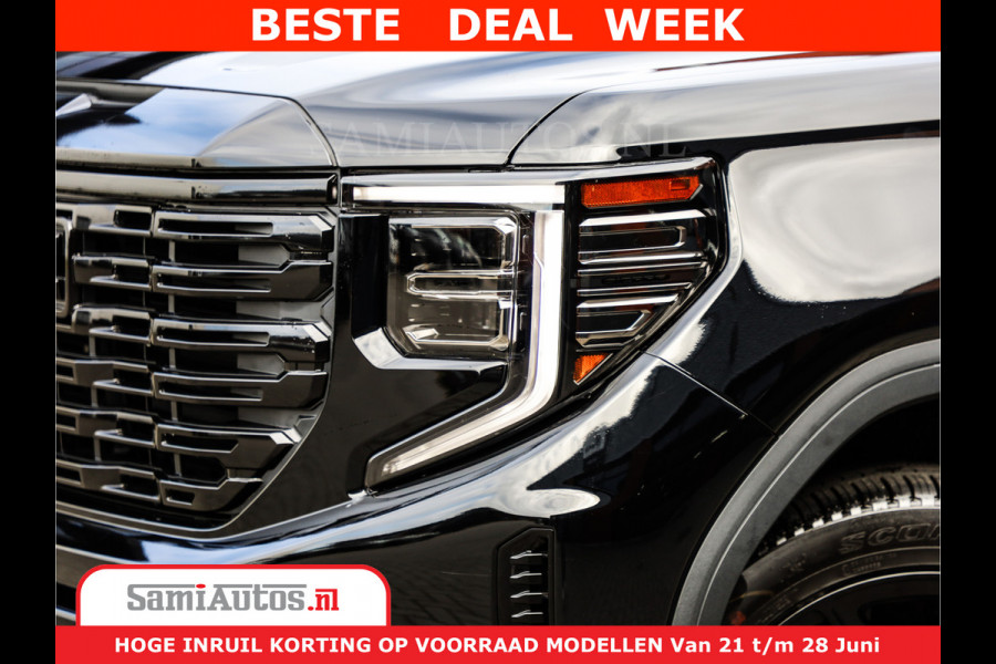 GMC Sierra DENALI 6,2 V8 Full Option | De Meest Luxe Pick-Up in zijn Klasse | Comfortabele Dubbele Cabine met Royale 5 Zitplaatsen | BPM vrij | Nu Leverbaar uit Voorraad | Voorraad Nr 418902