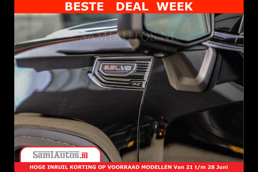 GMC Sierra DENALI 6,2 V8 Full Option | De Meest Luxe Pick-Up in zijn Klasse | Comfortabele Dubbele Cabine met Royale 5 Zitplaatsen | BPM vrij | Nu Leverbaar uit Voorraad | Voorraad Nr 418902