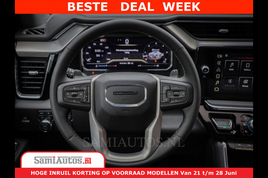 GMC Sierra DENALI 6,2 V8 Full Option | De Meest Luxe Pick-Up in zijn Klasse | Comfortabele Dubbele Cabine met Royale 5 Zitplaatsen | BPM vrij | Nu Leverbaar uit Voorraad | Voorraad Nr 418902