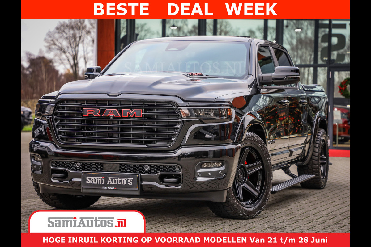 Dodge Ram 1500 Night Premium | Full Option | De Meest Luxe Pick-Up in zijn Klasse | 14.4 Inch Display | Luchtvering | 420PK 636 Nm | Comfortabele Dubbele Cabine met Royale 5 Zitplaatsen | BPM vrij | Nu Leverbaar uit Voorraad | Voorraad Nr 2233 - 7672 Dodge Ram 1500 Night Premium | Full Option | De Meest Luxe Pick-Up in zijn Klasse | 14.4 Inch Display | Luchtvering | 420PK 636 Nm | Comfortabele Dubbele Cabine met Royale 5 Zitplaatsen | BPM vrij | Nu Leverbaar uit Voorraad | Voorraad Nr 2233 - 7672
