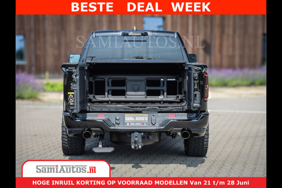 Dodge Ram 1500 Limited Night High Output 540HP 706Nm | Massage + Full Option | De Meest Luxe en Volle Pick-Up in zijn Klasse | Comfortabele Dubbele Cabine met Royale 5 Zitplaatsen | BPM vrij | Nu Leverbaar uit Voorraad | Voorraad Nr 2357 - 5182