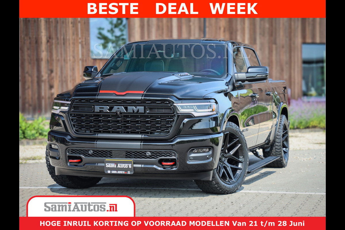 Dodge Ram 1500 Limited Night High Output 540HP 706Nm | Massage + Full Option | De Meest Luxe en Volle Pick-Up in zijn Klasse | Comfortabele Dubbele Cabine met Royale 5 Zitplaatsen | BPM vrij | Nu Leverbaar uit Voorraad | Voorraad Nr 2354 - 3380 Dodge Ram 1500 Limited Night High Output 540HP 706Nm | Massage + Full Option | De Meest Luxe en Volle Pick-Up in zijn Klasse | Comfortabele Dubbele Cabine met Royale 5 Zitplaatsen | BPM vrij | Nu Leverbaar uit Voorraad | Voorraad Nr 2354 - 3380