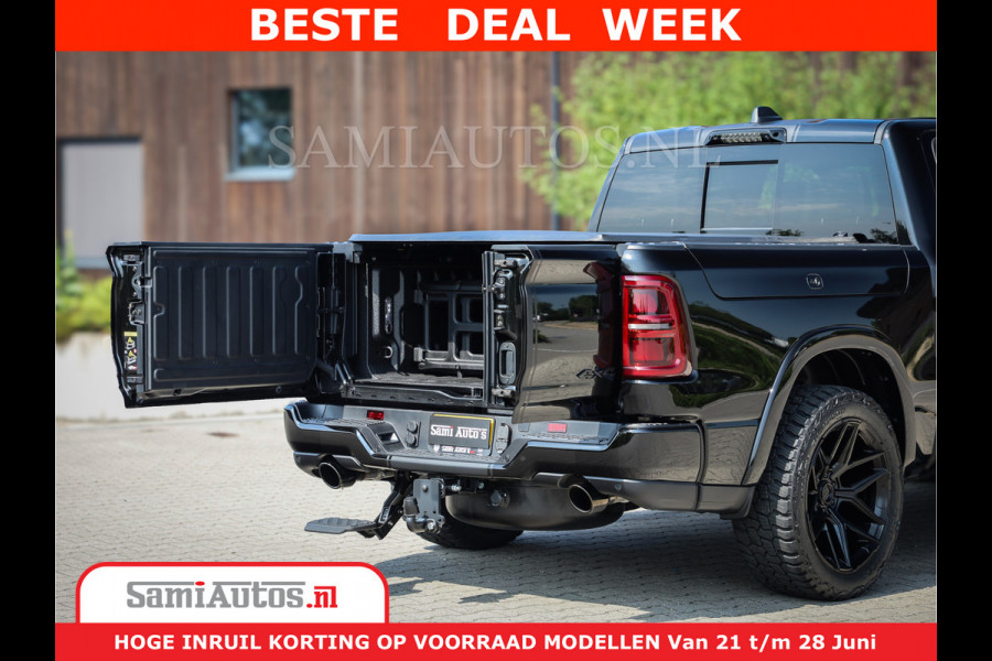 Dodge Ram 1500 Limited Night High Output 540HP 706Nm | Massage + Full Option | De Meest Luxe en Volle Pick-Up in zijn Klasse | Comfortabele Dubbele Cabine met Royale 5 Zitplaatsen | BPM vrij | Nu Leverbaar uit Voorraad | Voorraad Nr 2354 - 3380