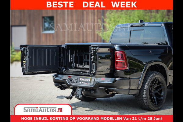 Dodge Ram 1500 Limited Night High Output 540HP 706Nm | Massage + Full Option | De Meest Luxe en Volle Pick-Up in zijn Klasse | Comfortabele Dubbele Cabine met Royale 5 Zitplaatsen | BPM vrij | Nu Leverbaar uit Voorraad | Voorraad Nr 2354 - 3380