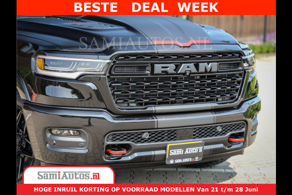 Dodge Ram 1500 Limited Night High Output 540HP 706Nm | Massage + Full Option | De Meest Luxe en Volle Pick-Up in zijn Klasse | Comfortabele Dubbele Cabine met Royale 5 Zitplaatsen | BPM vrij | Nu Leverbaar uit Voorraad | Voorraad Nr 2354 - 3380